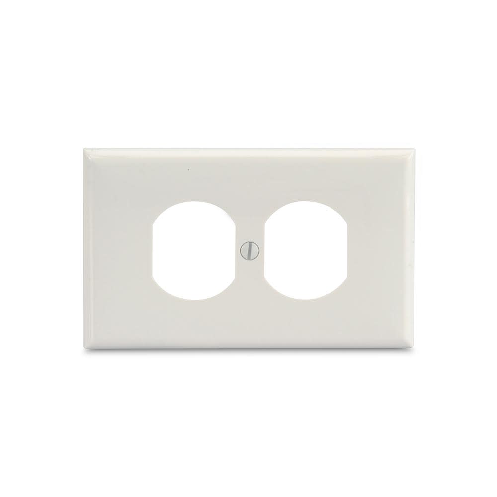 PLACA DOBLE NYLON BLANCO LEVITON