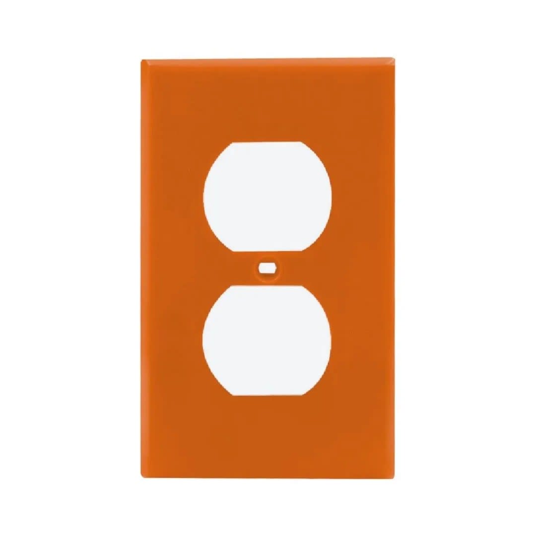 PLACA DOBLE NYLON NARANJA LEVITON1