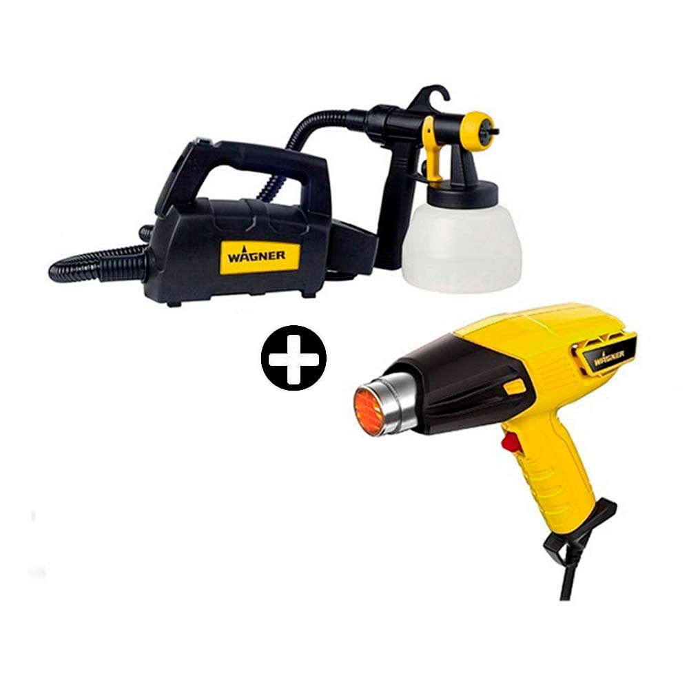 PISTOLA PARA PINTAR SPRAY200 + PISTOLA DE CALOR FURNO300 WAGNER1
