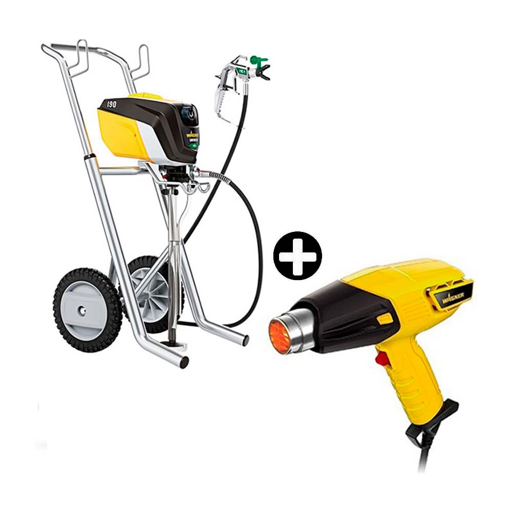 PISTOLA PARA PINTAR PRO190 CART + PISTOLA DE CALOR FURNO300 WAGNER1