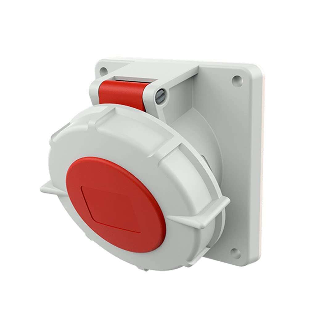ENCHUFE EMPOTRABLE 16AMP 3P+T 415V ROJO 6H IP67 (CONTACTOS NIQUELADOS) MENNEKES