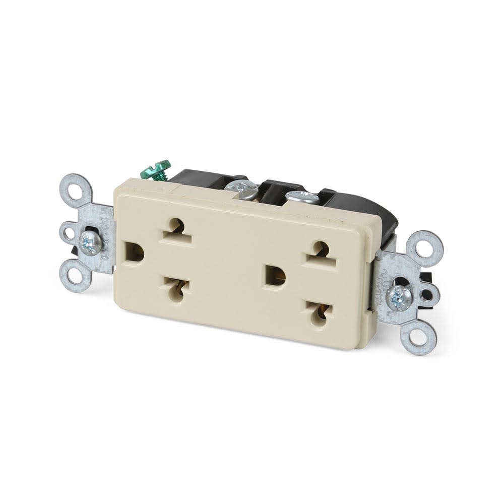 TOMA DOBLE UNIVERSAL PARA EMPOTRAR 15A 250V L/T MARFIL LEVITON1