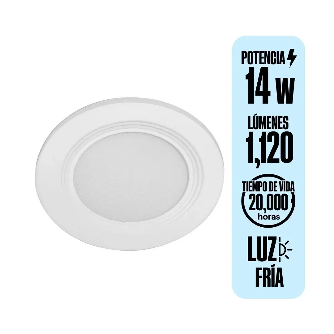 SPOT LED CAJA OCTOGONAL 14W 11CM LUZ FRIA BLANCO LIGHTECH