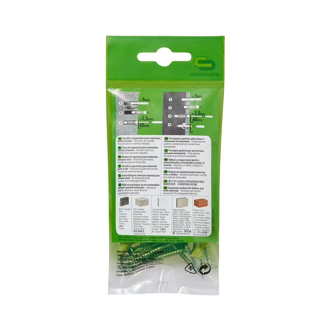 TORNILLO + TARUGO 5X30MM X 25 UNIDADES STANDERS4