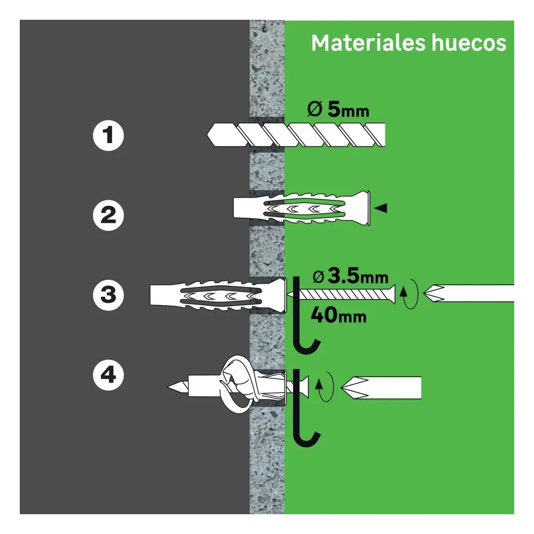 TORNILLO + TARUGO 5X30MM X 25 UNIDADES STANDERS5