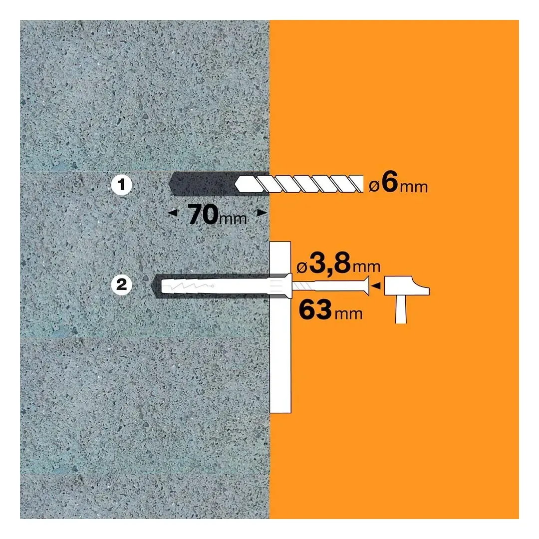 TORNILLO + TARUGO 6X60MM X 10 UNIDADES STANDERS5