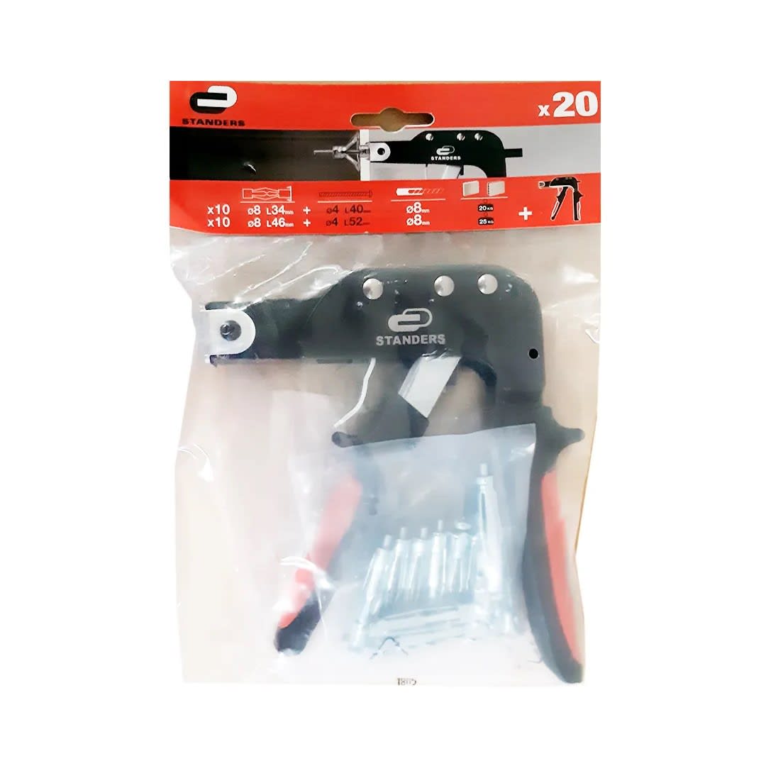 PISTOLA + TORNILLOS + TARUGOS 8X34MM X10 & 8X46MM X10 STANDERS SM2