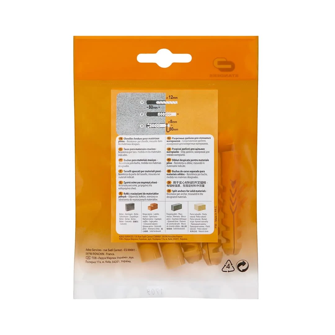 TARUGO 12X60MM X 6 UNIDADES STANDERS1