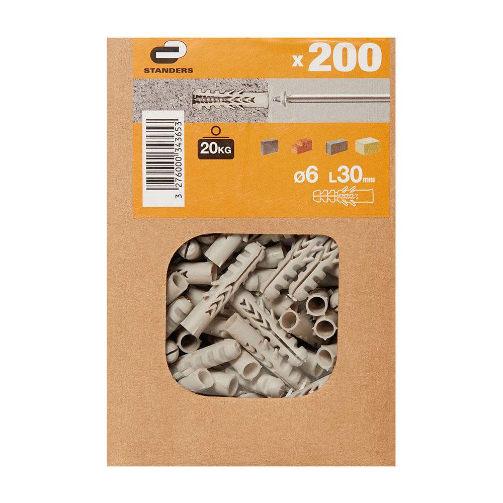 TARUGO 6X30MM X 200 UNIDADES STANDERS1