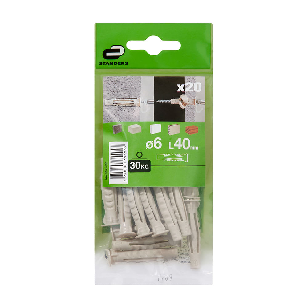 TARUGO 6X40MM X 20 UNIDADES STANDERS1