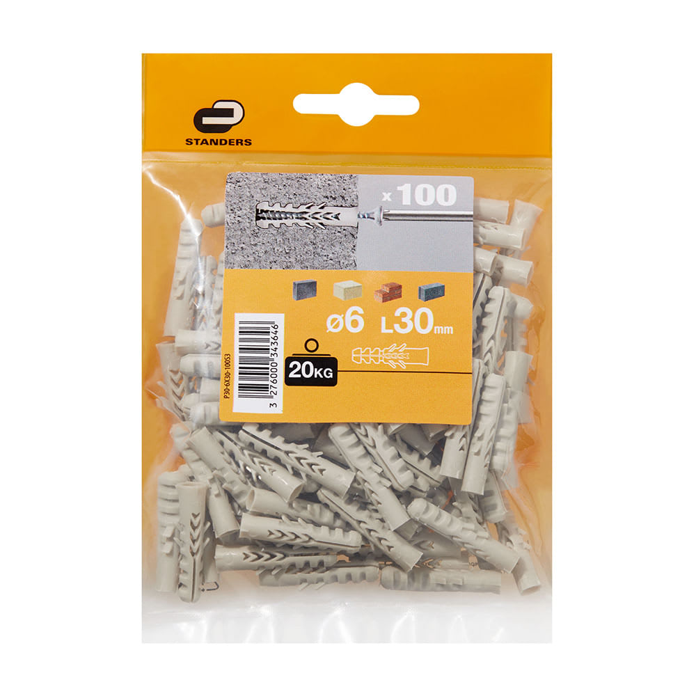 TARUGO 6X30MM X 100 UNIDADES STANDERS