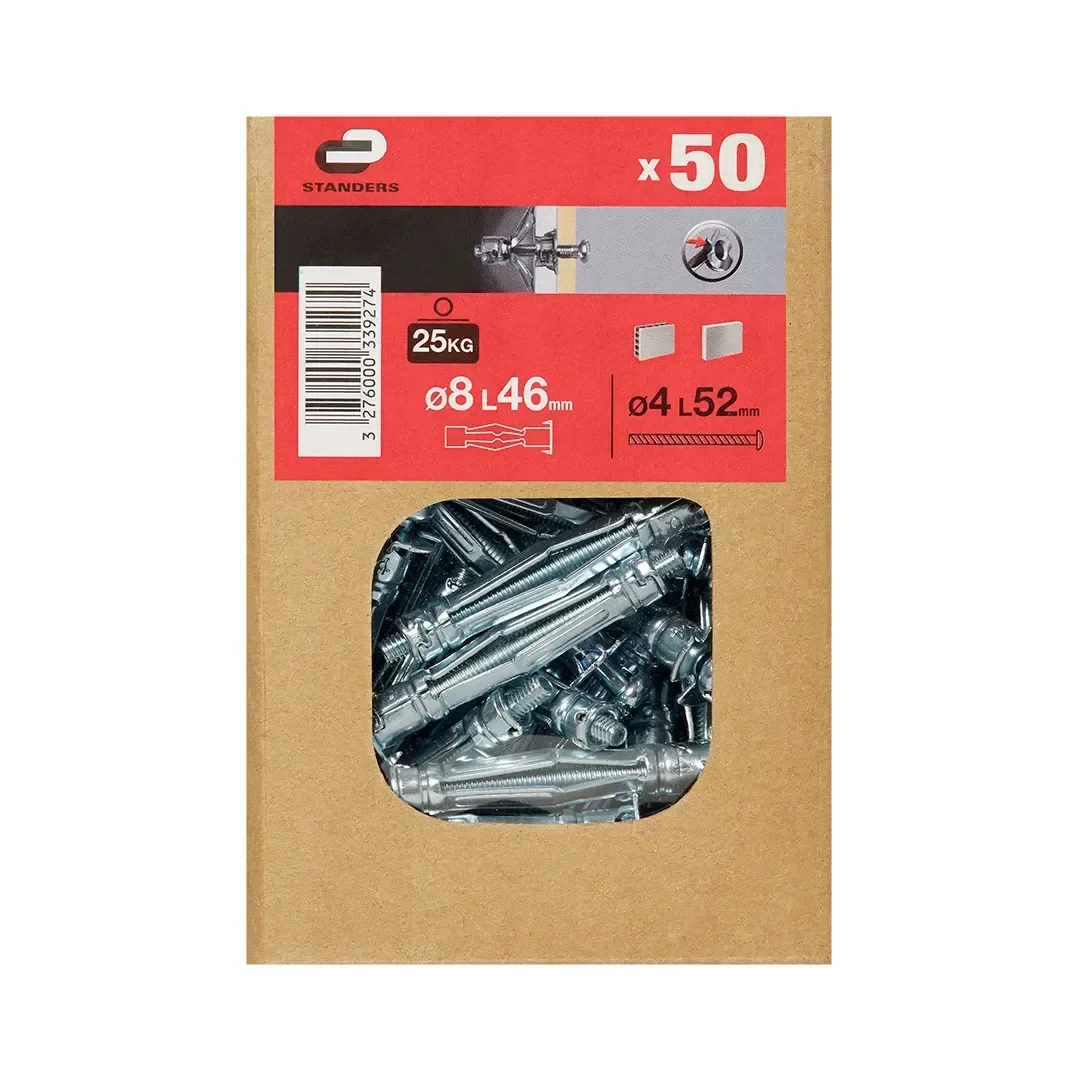 TORNILLO + TARUGO 8X46MM X 50 UNIDADES STANDERS1
