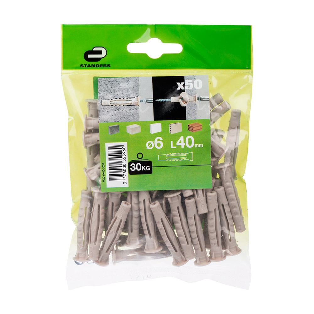 TARUGO 6X40MM X 50 UNIDADES STANDERS1