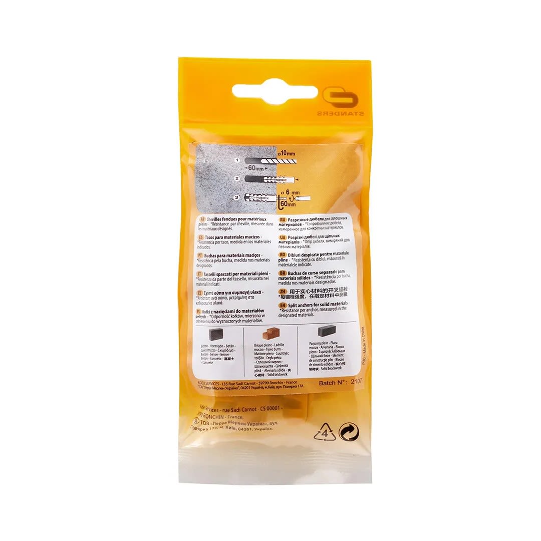 TARUGO 10X50MM X 10 UNIDADES STANDERS4