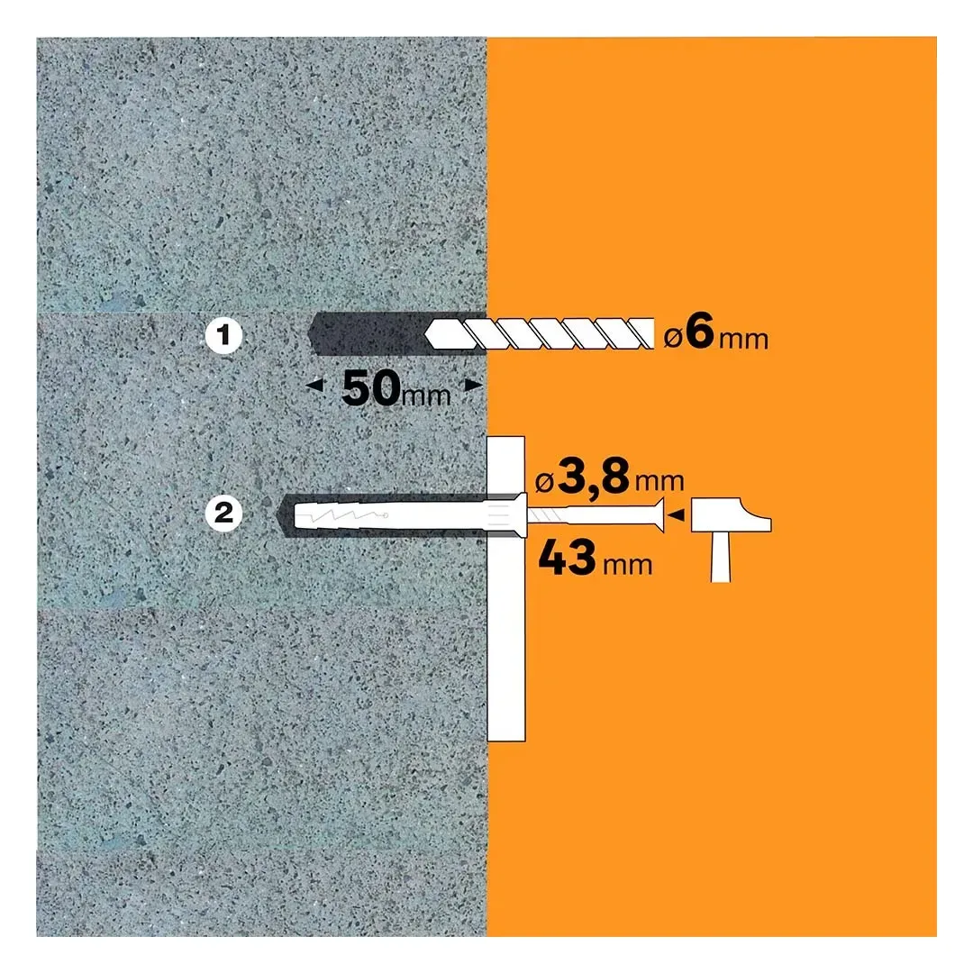 TORNILLO + TARUGO 6X40MM X 15 UNIDADES STANDERS5