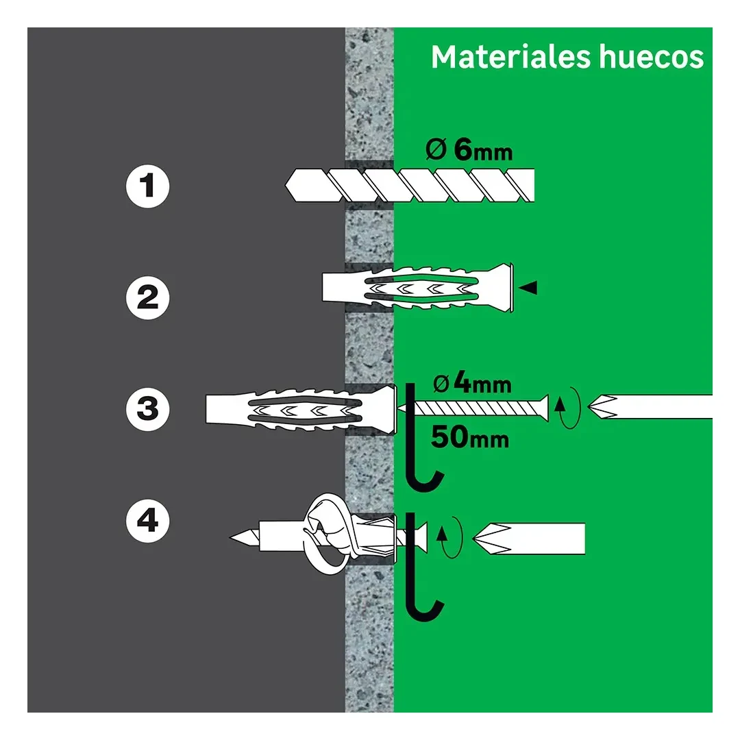 TORNILLO + TARUGO 6X40MM X 10 UNIDADES STANDERS4