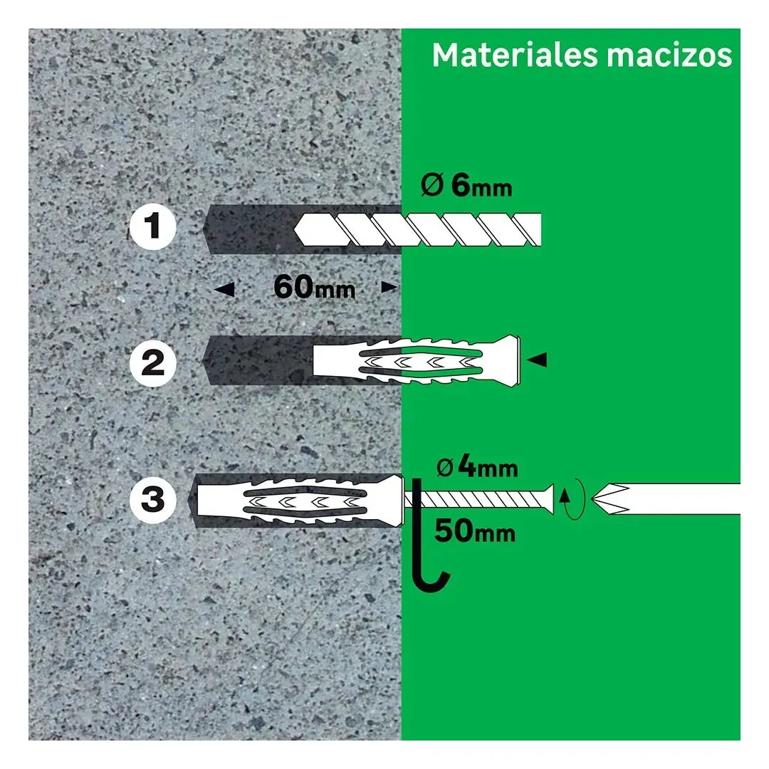 TORNILLO + TARUGO 6X40MM X 10 UNIDADES STANDERS5