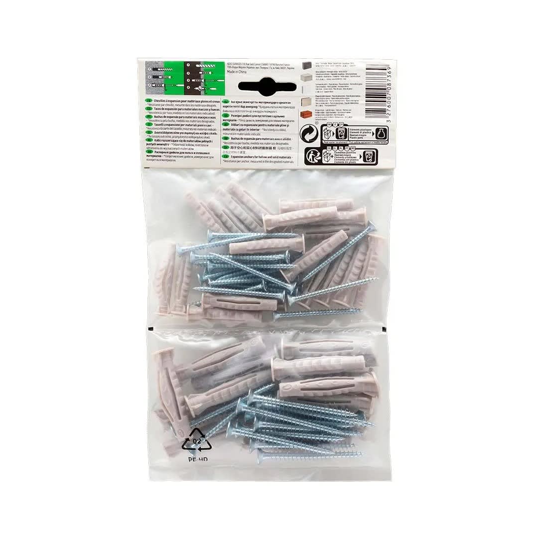 SET TORNILLO + TARUGO 6X40MM X 20UND & 8X50MM X 15UND STANDERS1