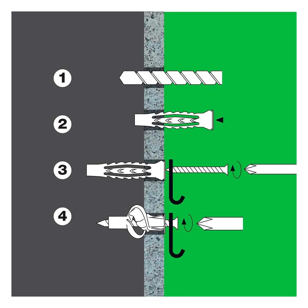 SET TORNILLO + TARUGO 6X40MM X 20UND & 8X50MM X 15UND STANDERS3