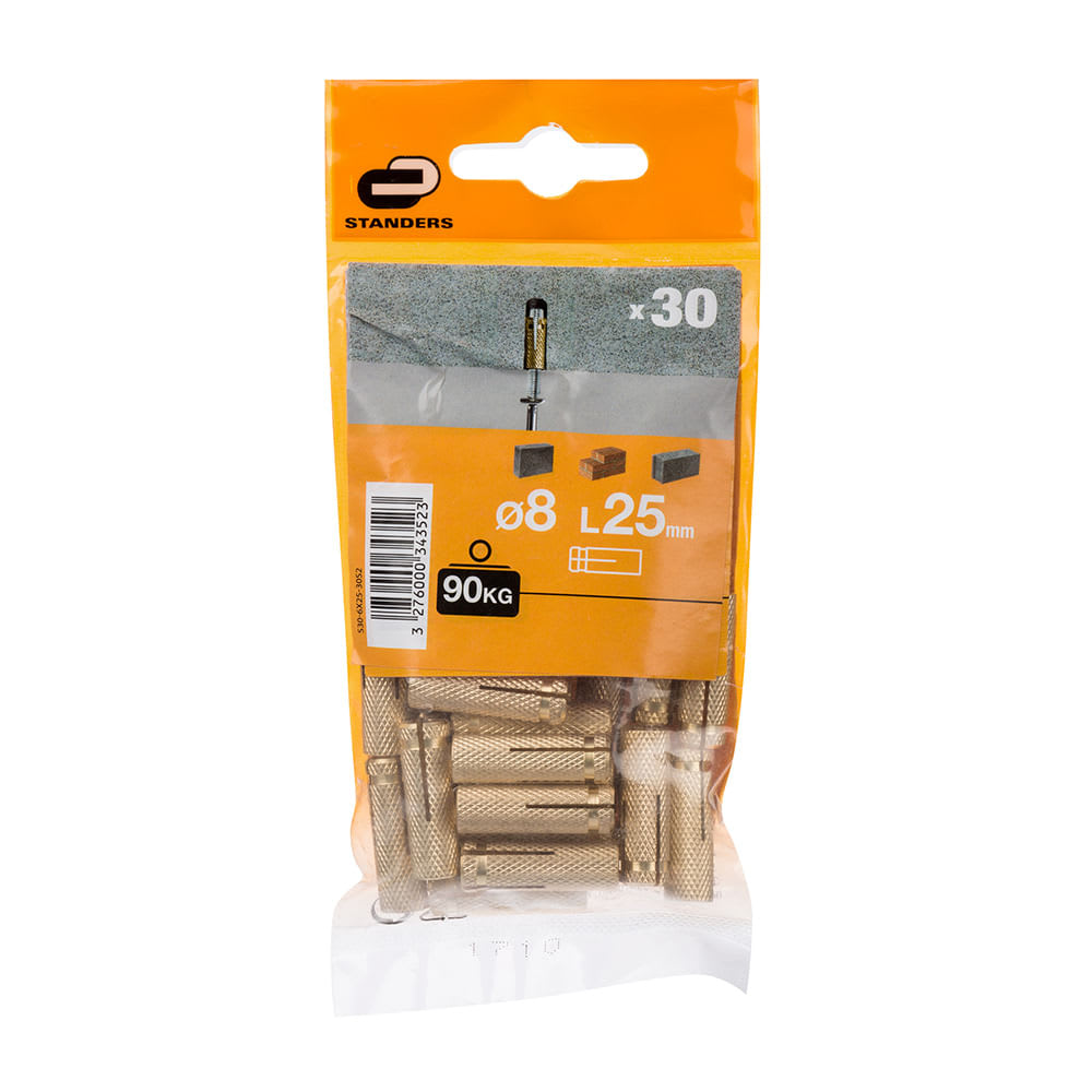 TARUGO 8X25MM X 30 UNIDADES STANDERS