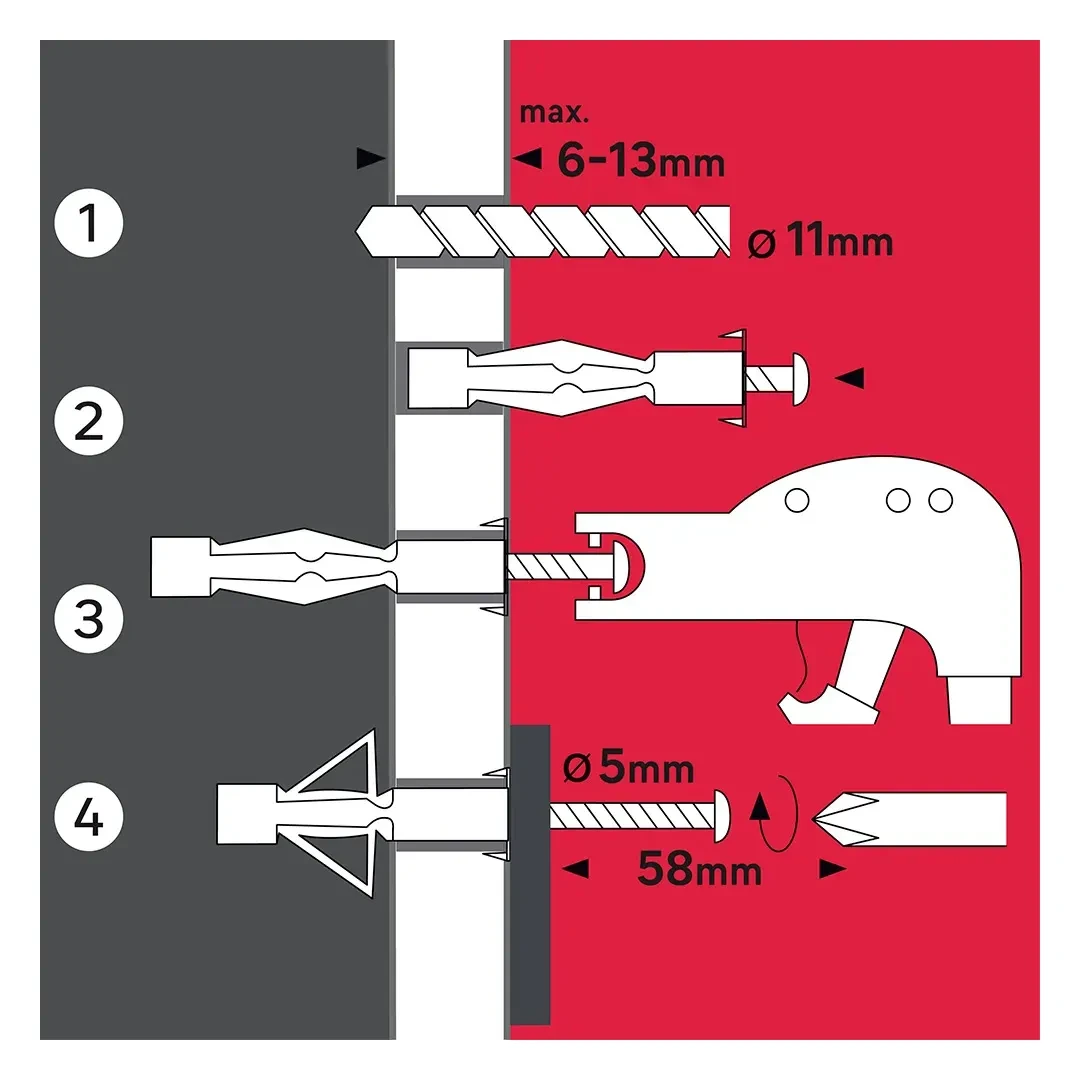 TORNILLO + TARUGO 11X50MM X 12 UNIDADES STANDERS2