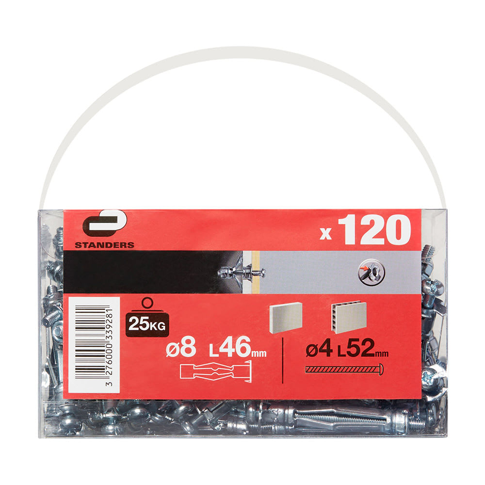 TORNILLO + TARUGO 8X46MM X 120 UNIDADES STANDERS