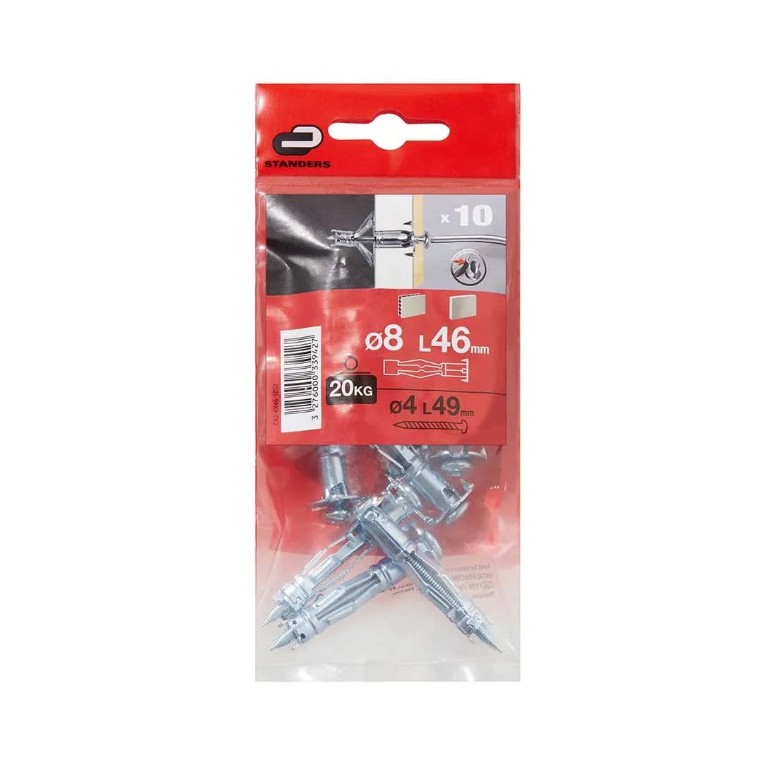 TORNILLO + TARUGO AUTOPERFORANTE 8X46MM X 10UND STANDERS4