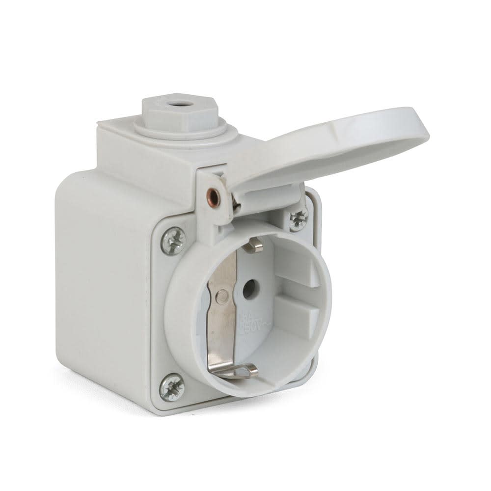 TOMA VISIBLE SCHUKO 16A 2P + T 250V GRIS MENNEKES