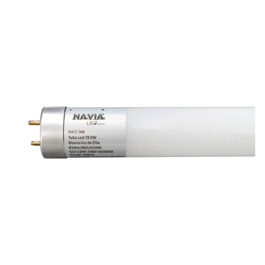 TUBO LED 9W T8 6500K 165-265V VIDRIO NAVIA1