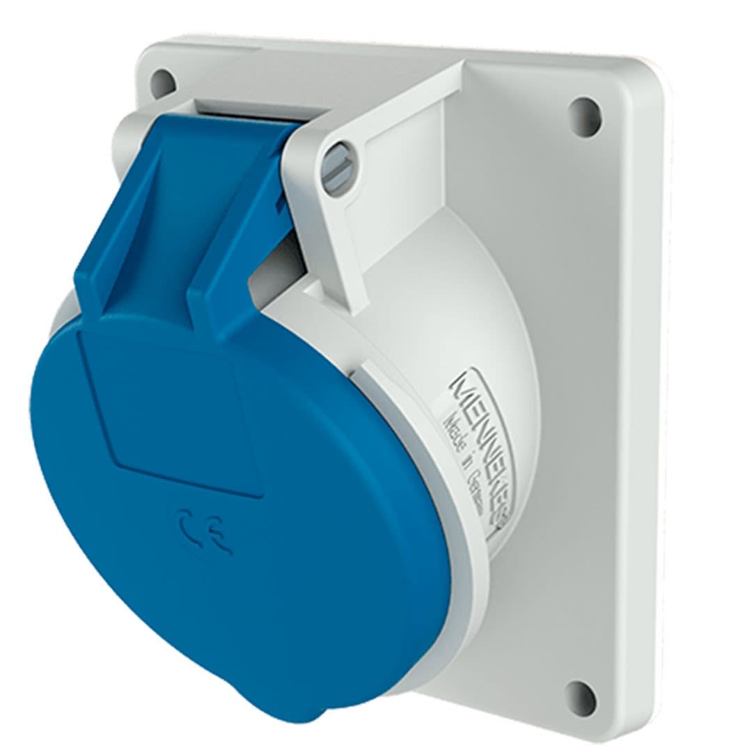 ENCHUFE EMPOTRABLE 32AMP 2P+T 250V AZUL 9H IP44 (CONTACTOS NIQUELADOS) MENNEKES2