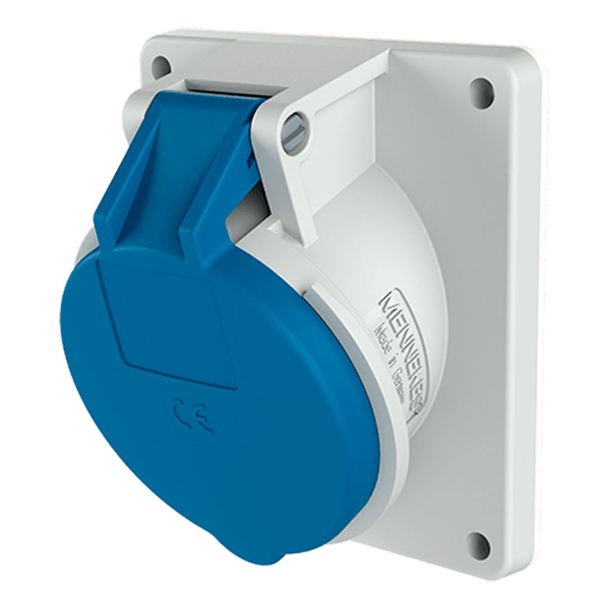 TOMA EMPOTRABLE 32AMP 2P+T 250V AZUL 6H IP44 MENNEKES1