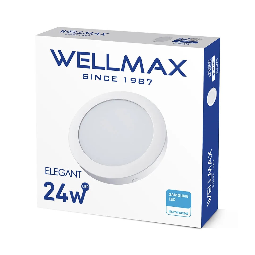 PANEL LED ADOSABLE ELEGANT REDONDO 24W LUZ FRIA WELLMAX-SAMSUNG1