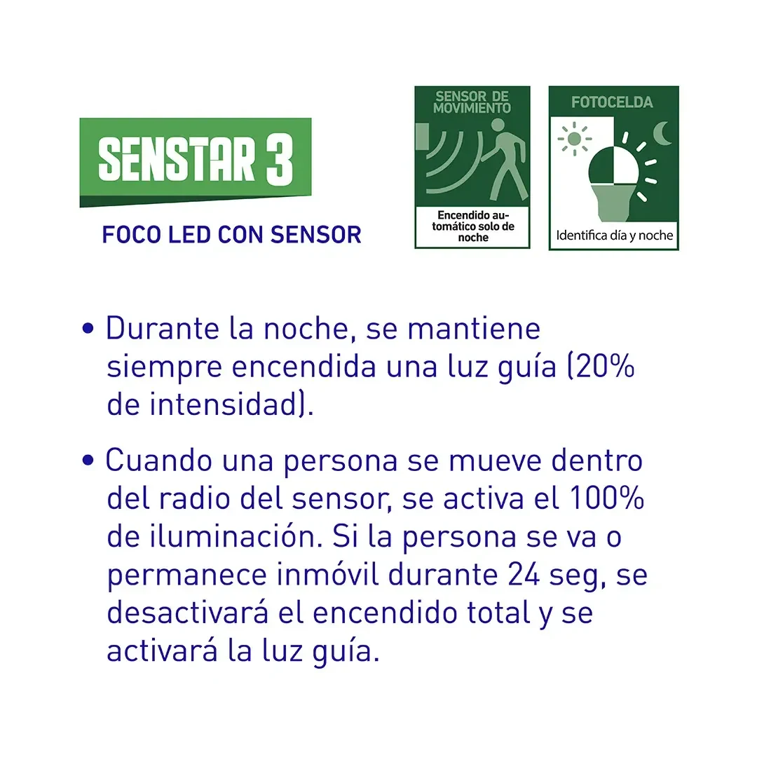FOCO LED SENSOR SMART SENSTAR 3 9W LUZ FRIA WELLMAX-SAMSUNG4