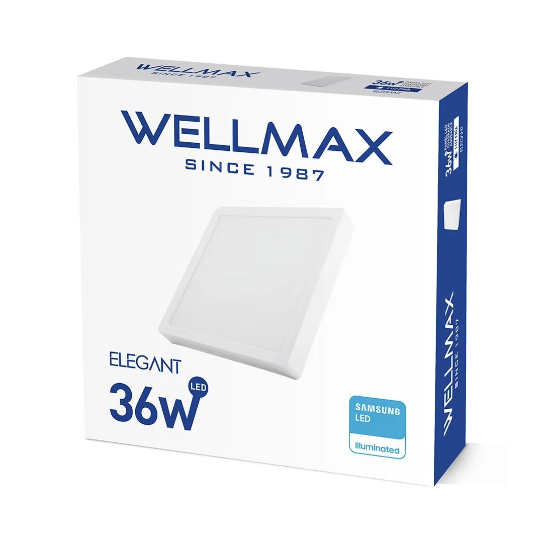 PANEL LED ADOSABLE ELEGANT CUADRADO 36W LUZ FRIA WELLMAX-SAMSUNG2