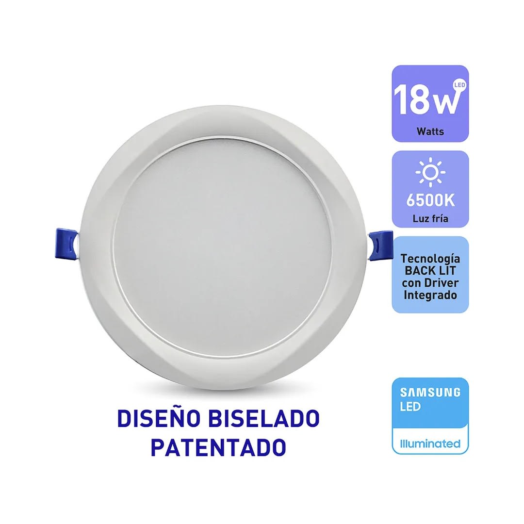 PANEL LED EMPOTRABLE DECO REDONDO 18W LUZ FRIA WELLMAX-SAMSUNG1