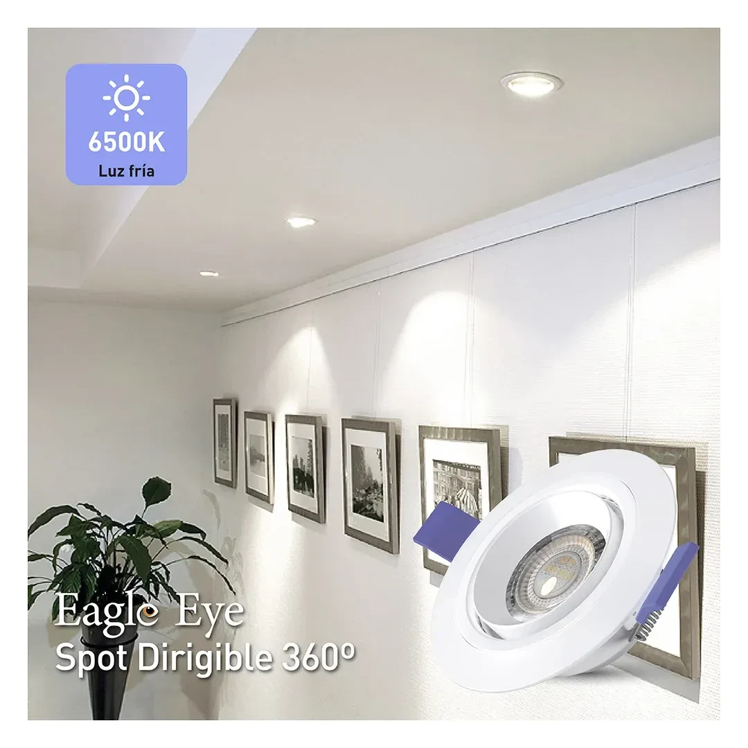 SPOT LED DIRIGIBLE 360° EAGLE EYE 7W LUZ FRIA WELLMAX-SAMSUNG3