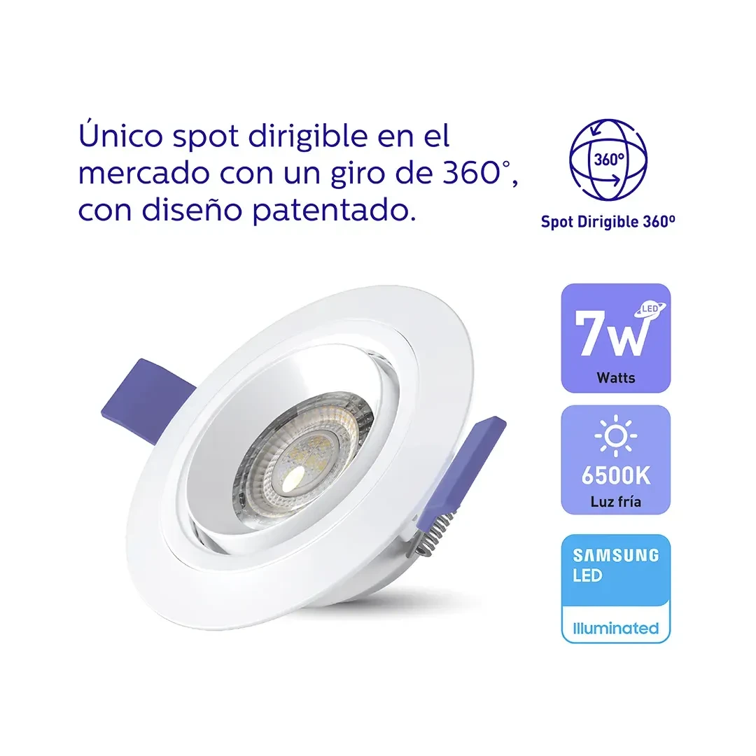 SPOT LED DIRIGIBLE 360° EAGLE EYE 7W LUZ FRIA WELLMAX-SAMSUNG4
