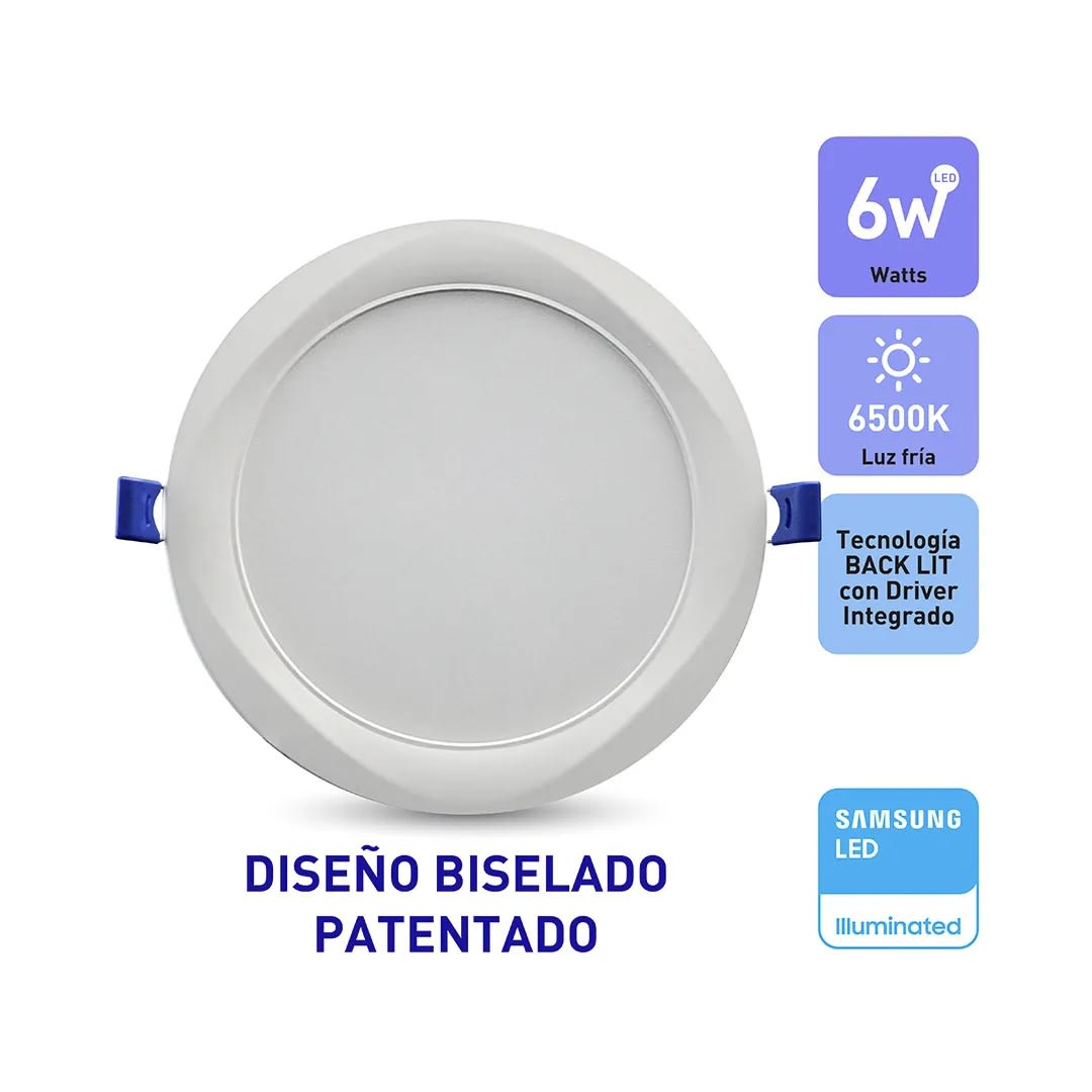 PANEL LED EMPOTRABLE DECO REDONDO 6W LUZ FRIA WELLMAX-SAMSUNG2