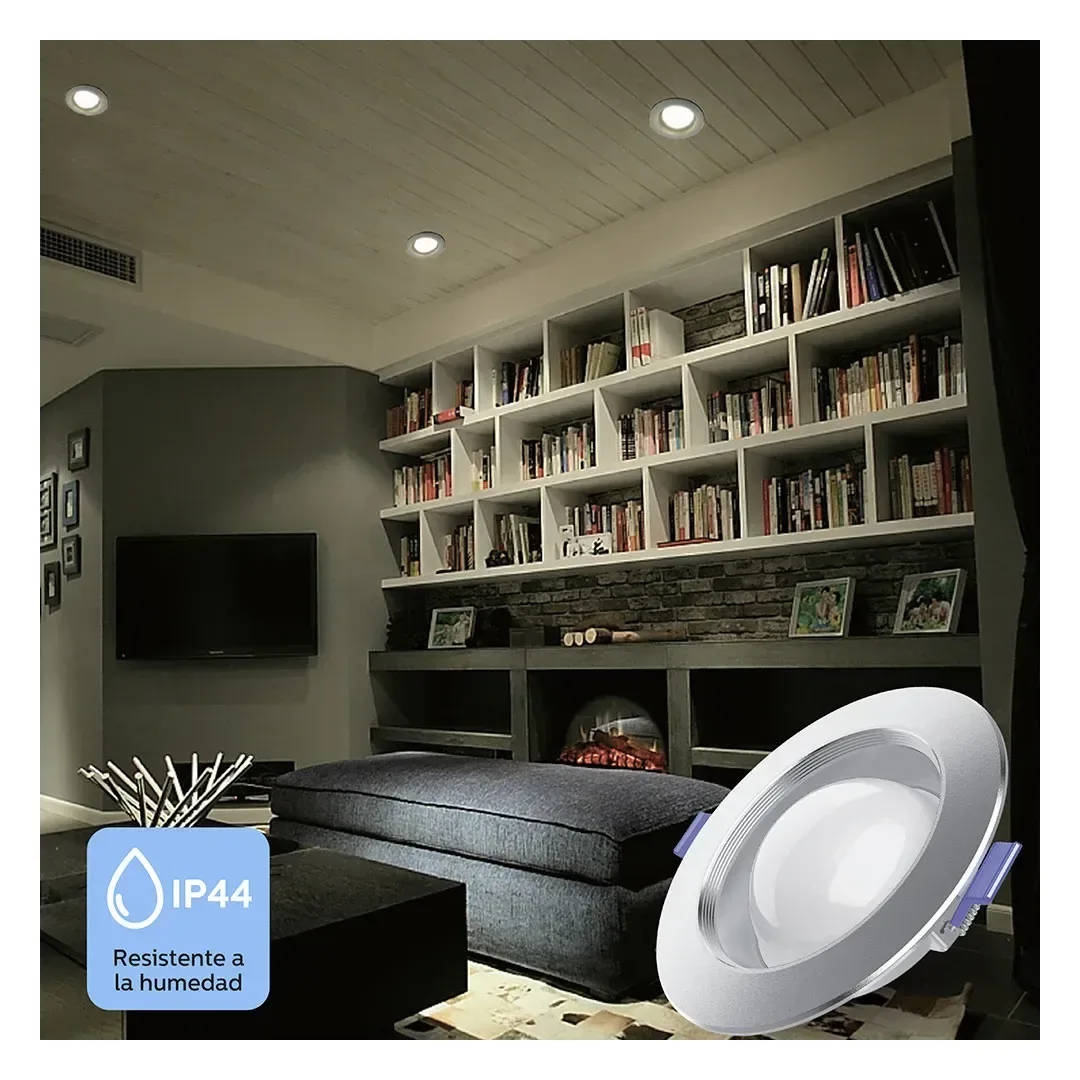 SPOT LED SATURNO PLATEADO PARA CAJA OCTAGONAL 6W LUZ CALIDA WELLMAX-SAMSUNG3