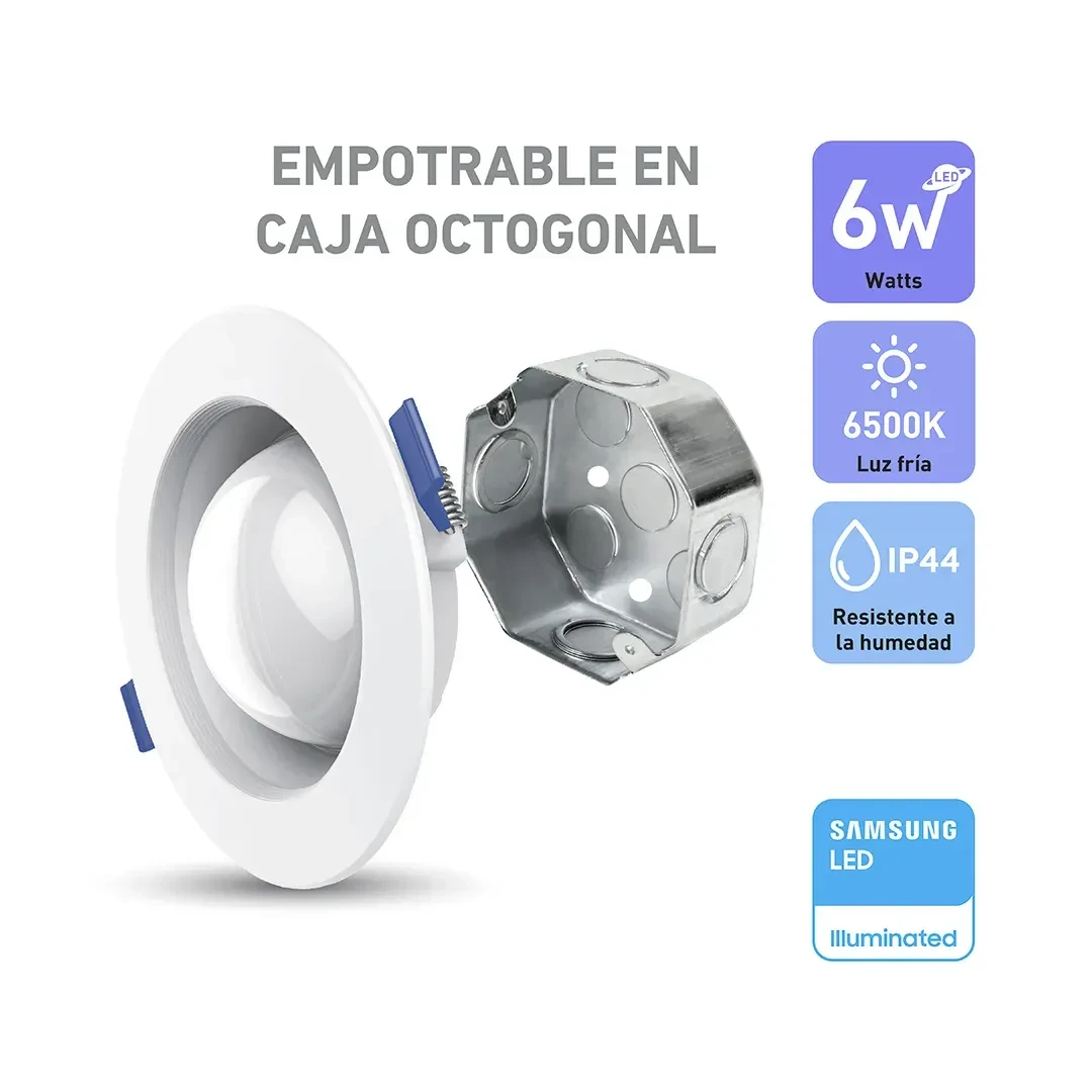 SPOT LED SATURNO BLANCO PARA CAJA OCTAGONAL 6W LUZ FRIA WELLMAX-SAMSUNG4