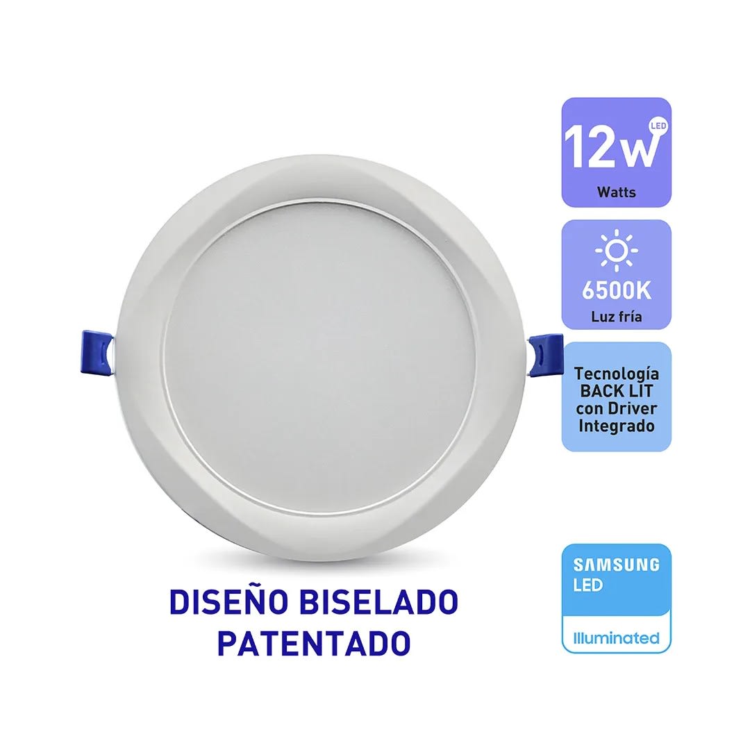 PANEL LED EMPOTRABLE DECO REDONDO 12W LUZ FRIA WELLMAX-SAMSUNG1