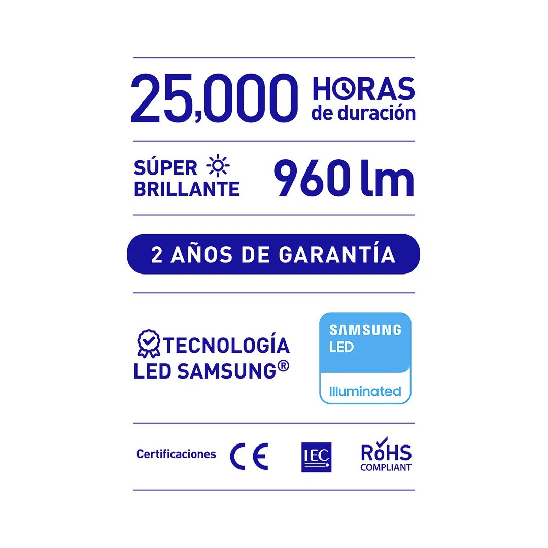 PANEL LED EMPOTRABLE DECO REDONDO 12W LUZ FRIA WELLMAX-SAMSUNG2