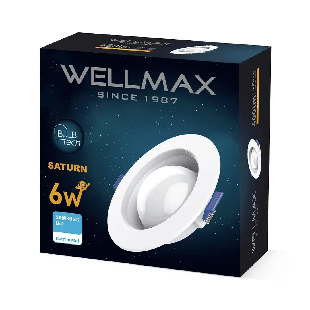 SPOT LED SATURNO BLANCO PARA CAJA OCTOGONAL 6W LUZ CALIDA WELLMAX-SAMSUNG2
