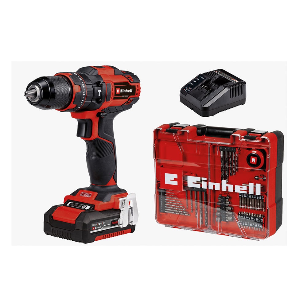 TALADRO PERCUTOR 18V TE-CD18/40 LI-I 64 + 1X2 0AH EINHELL
