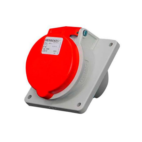 TOMA EMPOTRABLE 32AMP 3P+T 415V ROJO 6H IP44 (INCLINADO) MENNEKES2