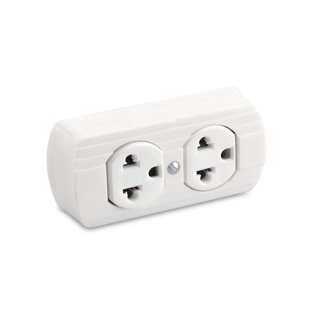 TOMA DOBLE VISIBLE LINEA A TIERRA UNIVERSAL SHALOM1