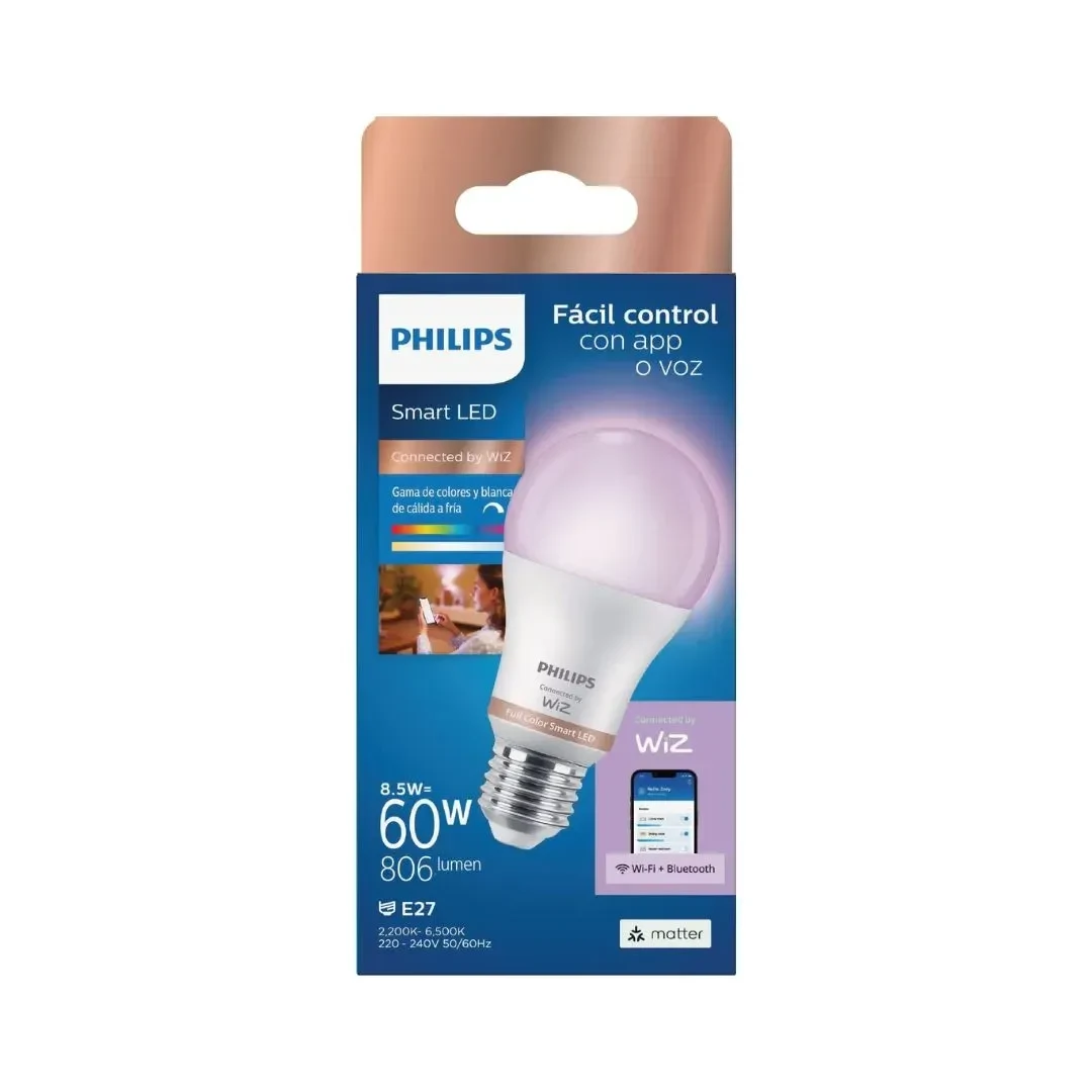 FOCO LED WIFI WIZ RGB E27 8W COLORES 806 LM PHILIPS9