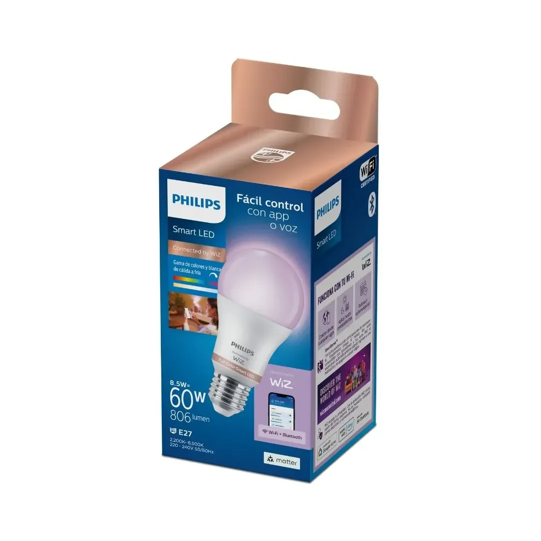 FOCO LED WIFI WIZ RGB E27 8W COLORES 806 LM PHILIPS10