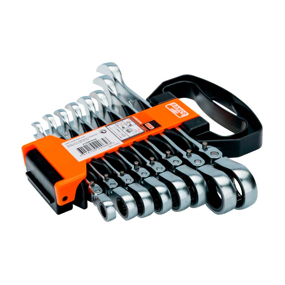 SET DE LLAVE MIXTA DE CARRACA ARTICULADA 8 PIEZAS BAHCO1