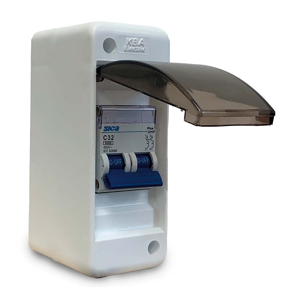 INTERRUPTOR TERMOMAGNETICO SICA 32A + TABLERO 2 POLOS SICA1